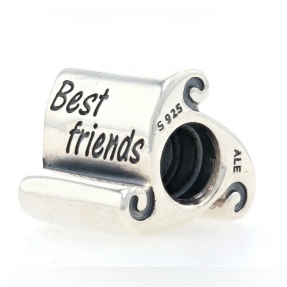 Pandora Best Friends Scroll Charm - Sterling 925 Authentic 790512 Retired - Picture 2 of 10